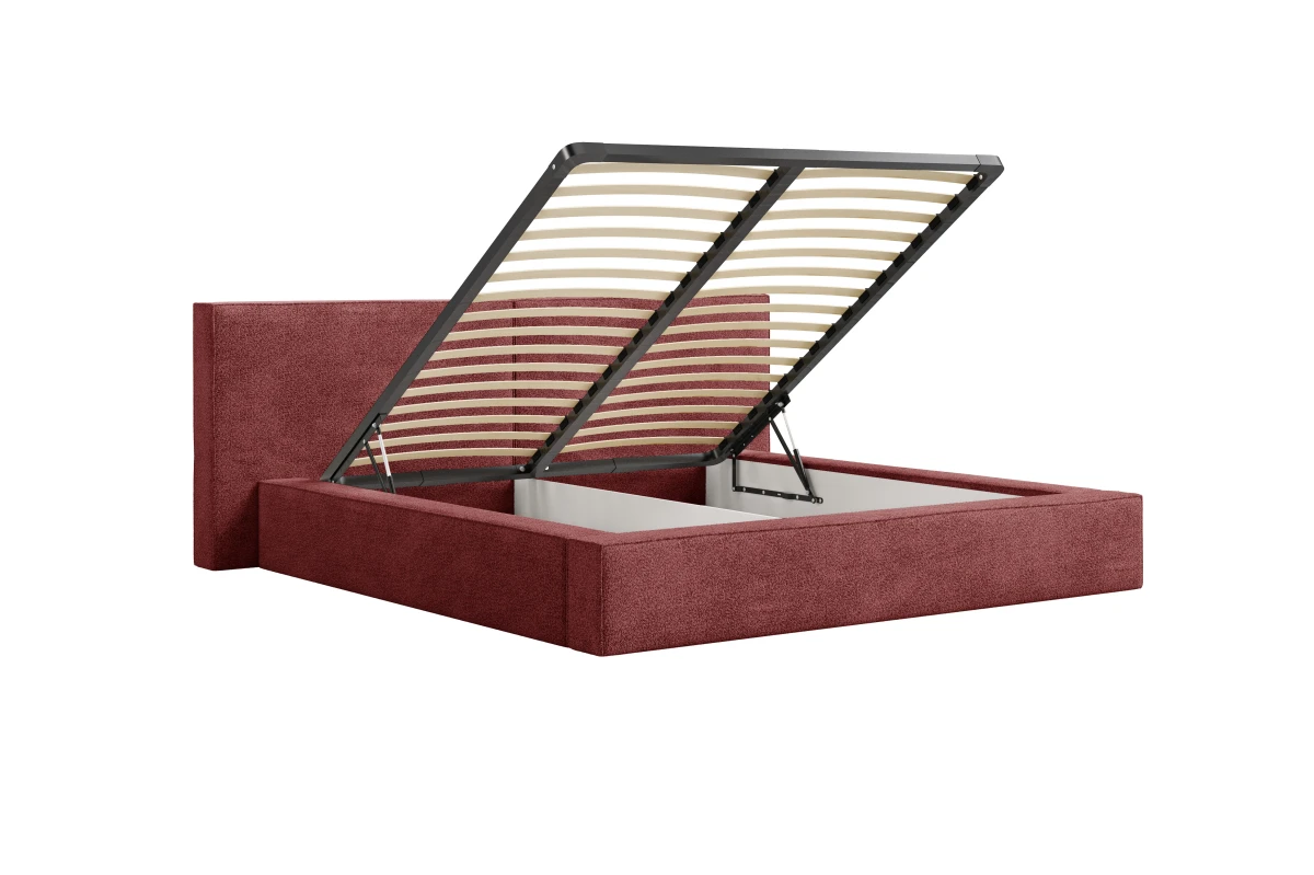 Polsterbett 06 - Beige Bett 180x200 aus Strukturstoff