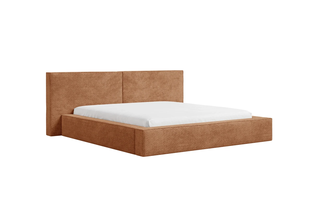 Polsterbett 06 - Beige Bett 180x200 aus Strukturstoff