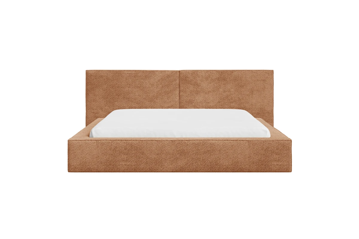 Polsterbett 06 - Beige Bett 180x200 aus Strukturstoff