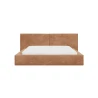 Polsterbett 06 - Beige Bett 180x200 aus Strukturstoff