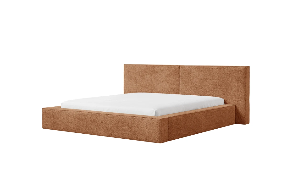 Polsterbett 06 - Beige Bett 180x200 aus Strukturstoff
