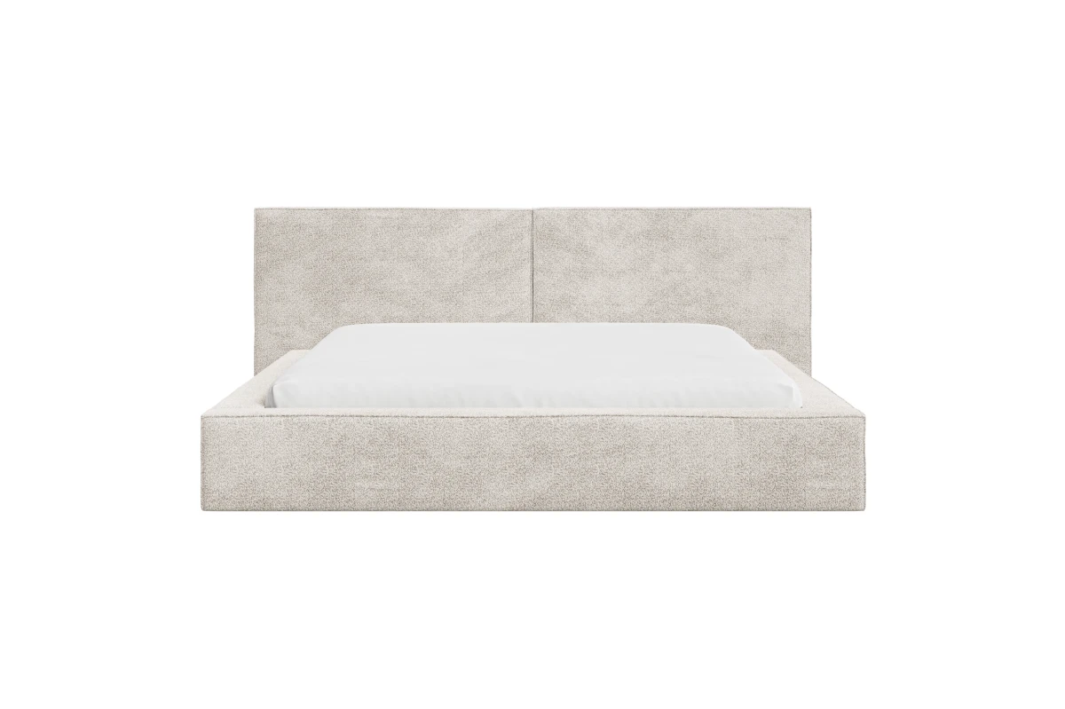 Polsterbett 06 - Beige Bett 180x200 aus Strukturstoff