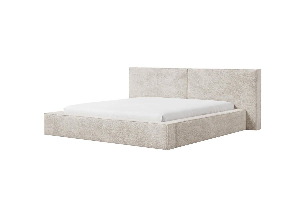 Polsterbett 06 - Beige Bett 180x200 aus Strukturstoff