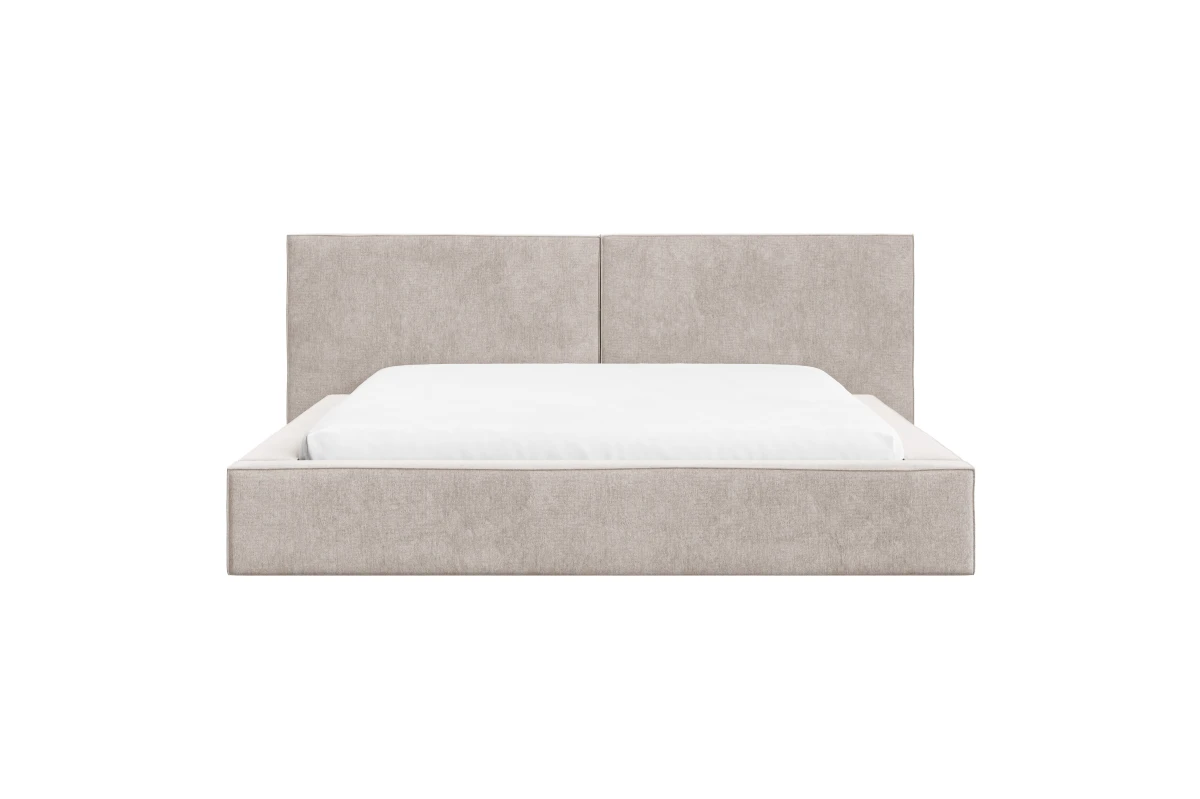 Polsterbett 06 - Beige Bett 180x200 aus Strukturstoff
