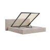 Polsterbett 06 - Beige Bett 180x200 aus Strukturstoff