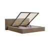 Polsterbett 06 - Beige Bett 180x200 aus Strukturstoff