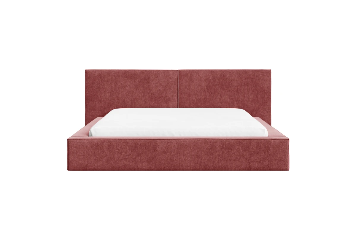 Polsterbett 06 - Beige Bett 180x200 aus Strukturstoff
