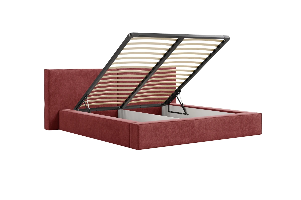 Polsterbett 06 - Beige Bett 180x200 aus Strukturstoff