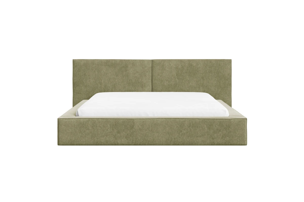 Polsterbett 06 - Beige Bett 180x200 aus Strukturstoff