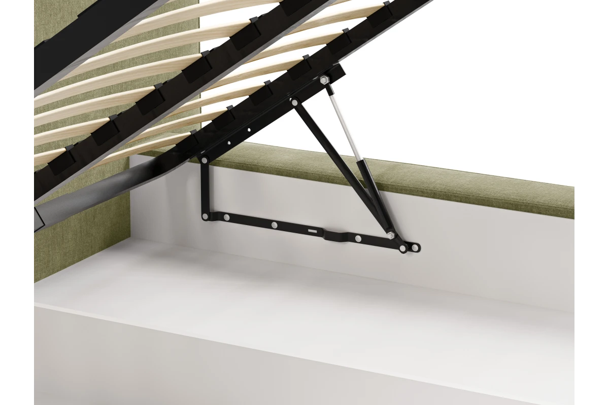 Polsterbett 06 - Beige Bett 180x200 aus Strukturstoff
