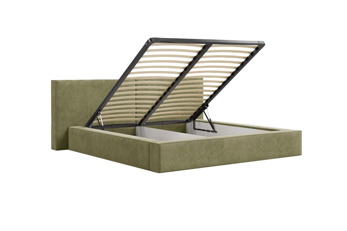 Polsterbett 06 - Beige Bett 180x200 aus Strukturstoff