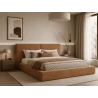 Polsterbett 06 - Beige Bett 180x200 aus Strukturstoff