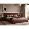 Polsterbett 06 - Beige Bett 180x200 aus Strukturstoff