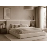 Polsterbett 06 - Beige Bett 180x200 aus Strukturstoff