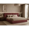 Polsterbett 06 - Beige Bett 180x200 aus Strukturstoff