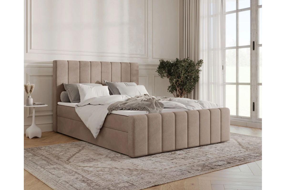Boxspringbett 01 BIS - Beige Boxbett 180x200