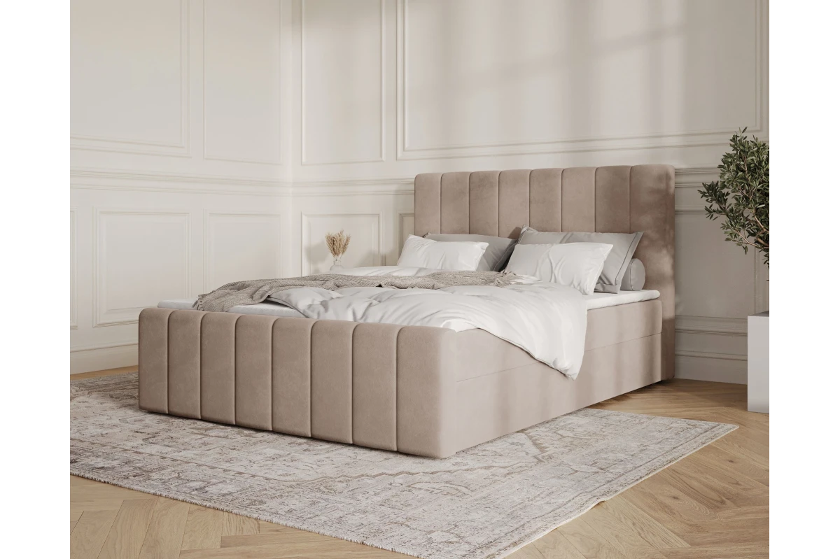 Boxspringbett 01 BIS - Beige Boxbett 180x200