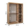 Schwebetürenschrank CYLIO 180 cm - Kaschmir