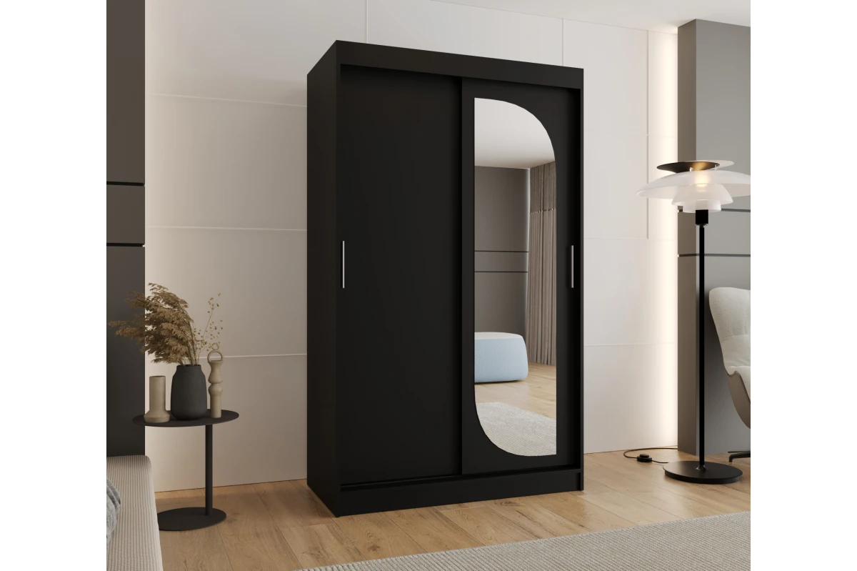 Schwebetürenschrank CYLIO 120 cm - Schwarz