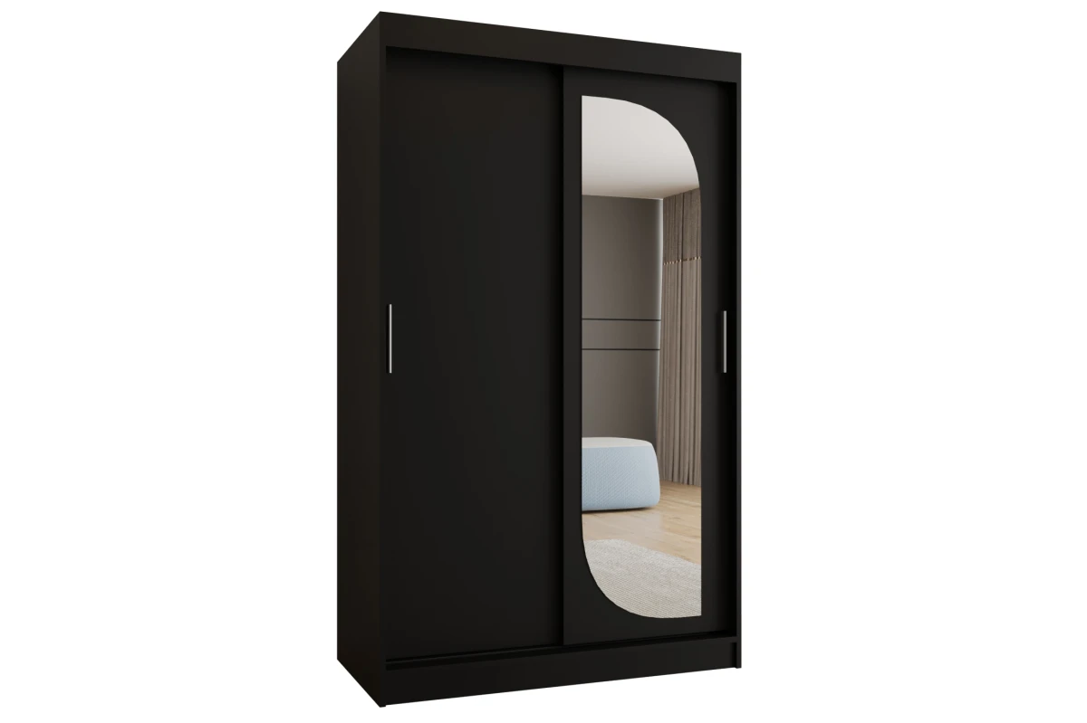 Schwebetürenschrank CYLIO 120 cm - Schwarz