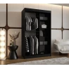 Schwebetürenschrank CYLIO 120 cm - Schwarz