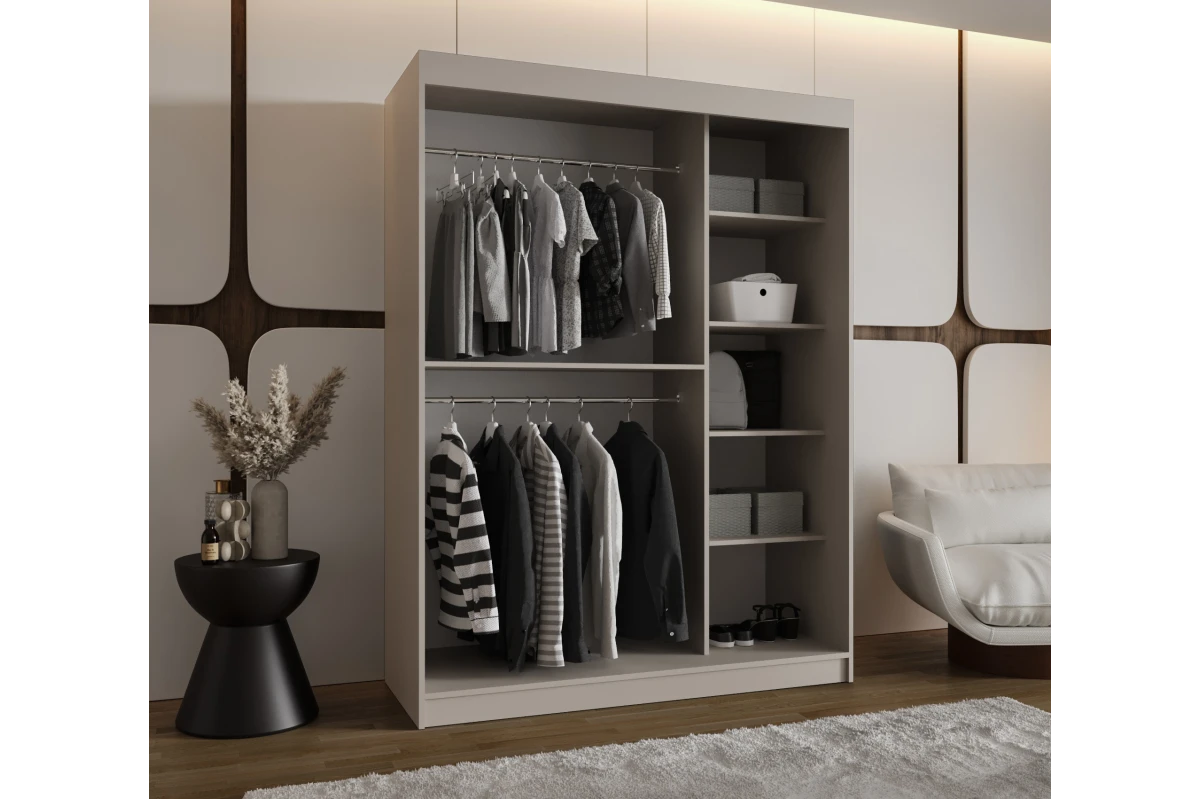 Schwebetürenschrank in Kaschmir 150 cm CYLIO - Kaschmir