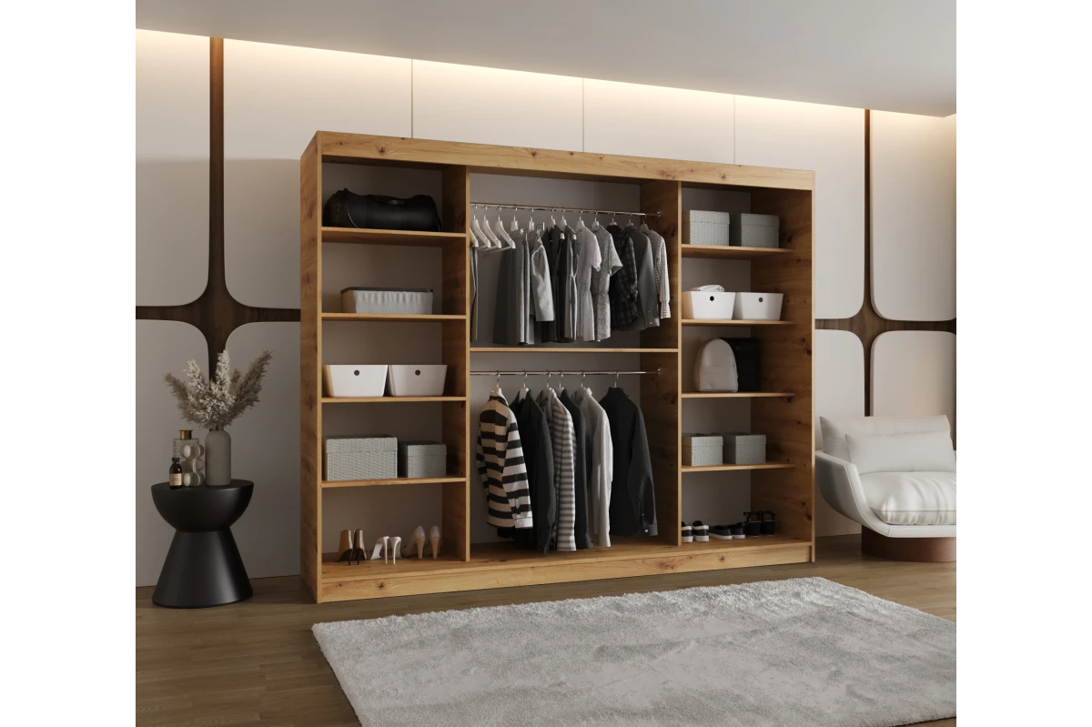 Schwebetürenschrank CYLIO 250 cm - Artisan Eiche