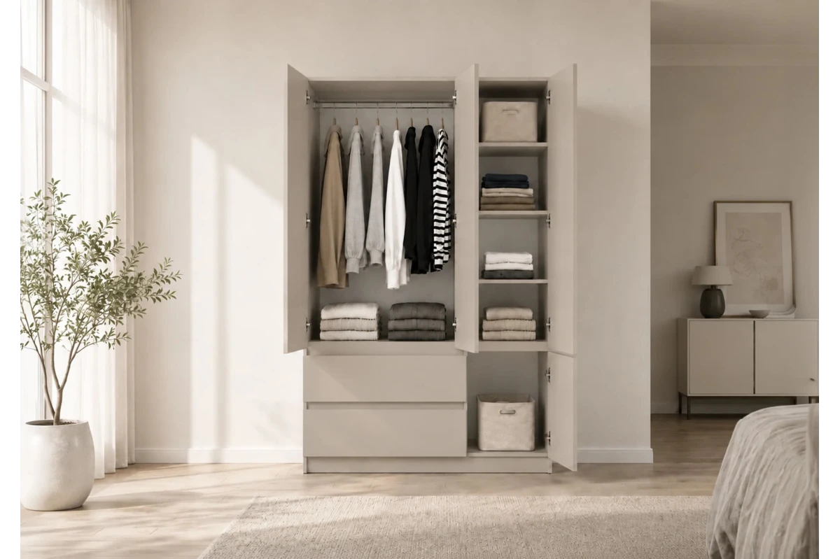 KLEIDERSCHRANK 4D2S LOSKO - Kaschmir