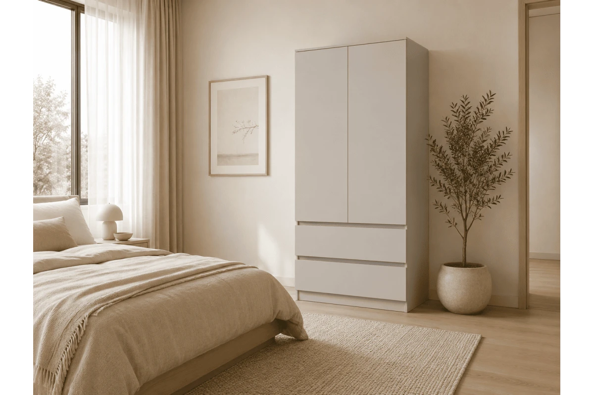 KLEIDERSCHRANK 2D2S LOSKO - Weiß