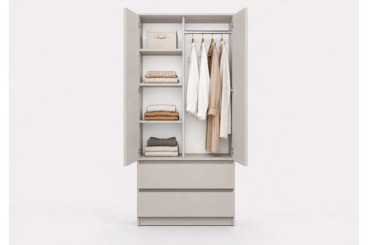 KLEIDERSCHRANK 2D2S LOSKO - Weiß