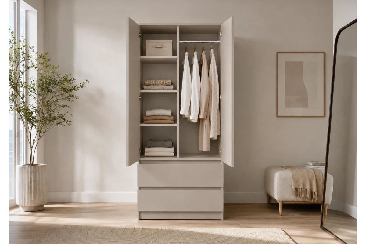 KLEIDERSCHRANK 2D2S LOSKO - Weiß