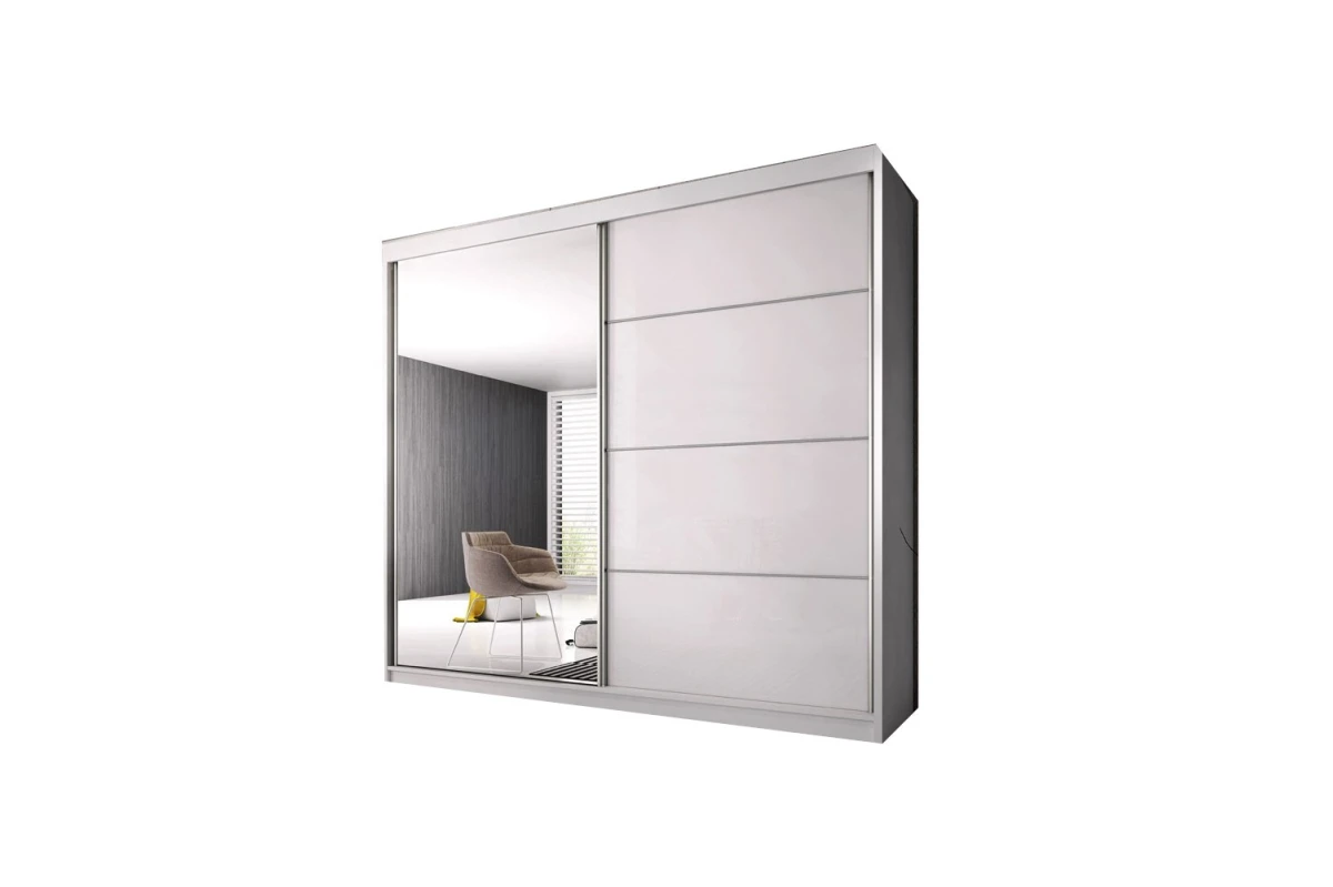 Kleiderschrank Schwebetürenschrank K006 mit Spiegel - 183 mit Spiegel