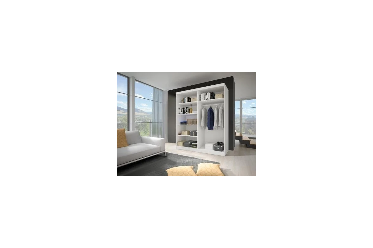 Kleiderschrank Schwebetürenschrank K007 mit Spiegel -203 mit Spiegel