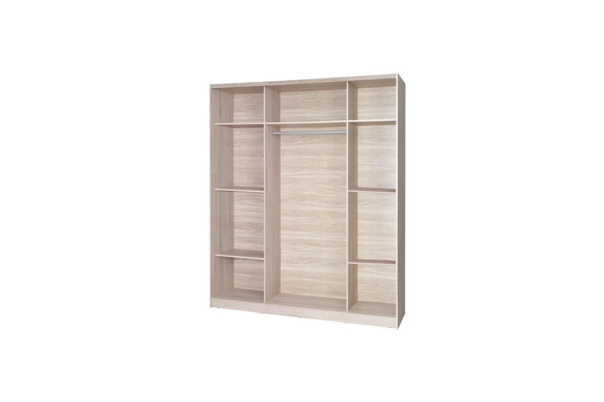 Kleiderschrank Drehtürenschrank Marsala 3D - 120 - Grau + Weiß Matt