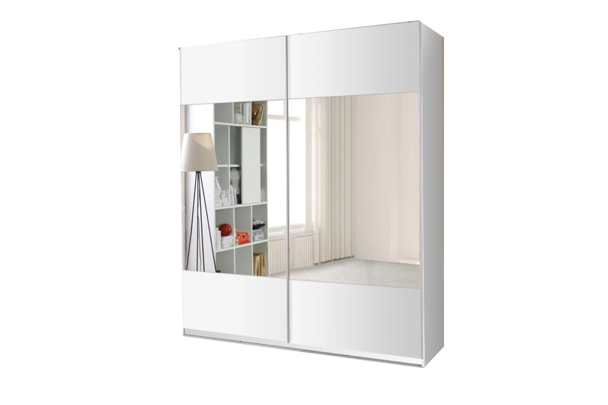 Kleiderschrank Schwebetürenschrank POLLY mit Spiegel 175 -Sonoma Eiche mit Spiegel