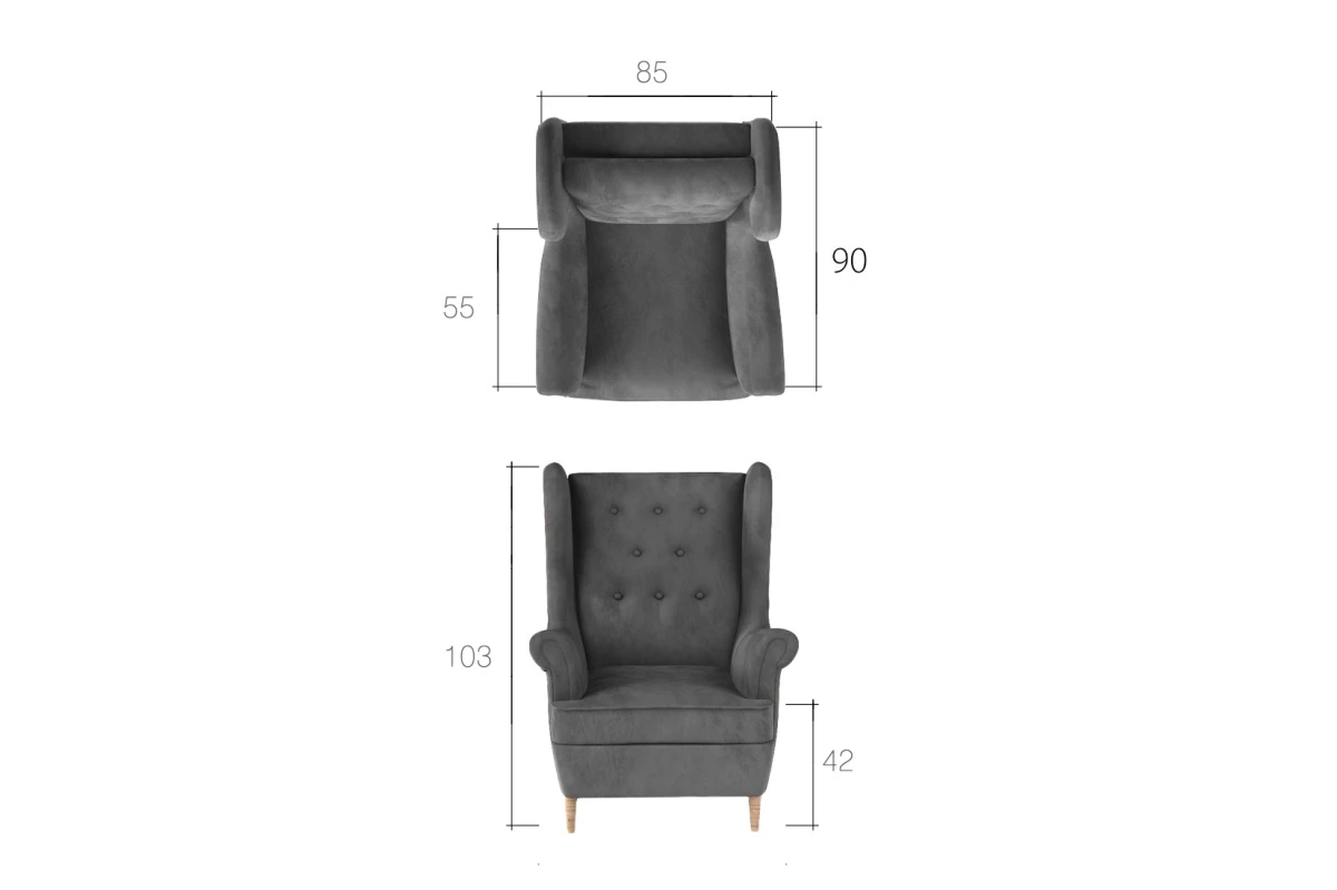 Ohrensessel KROS K07 Grün