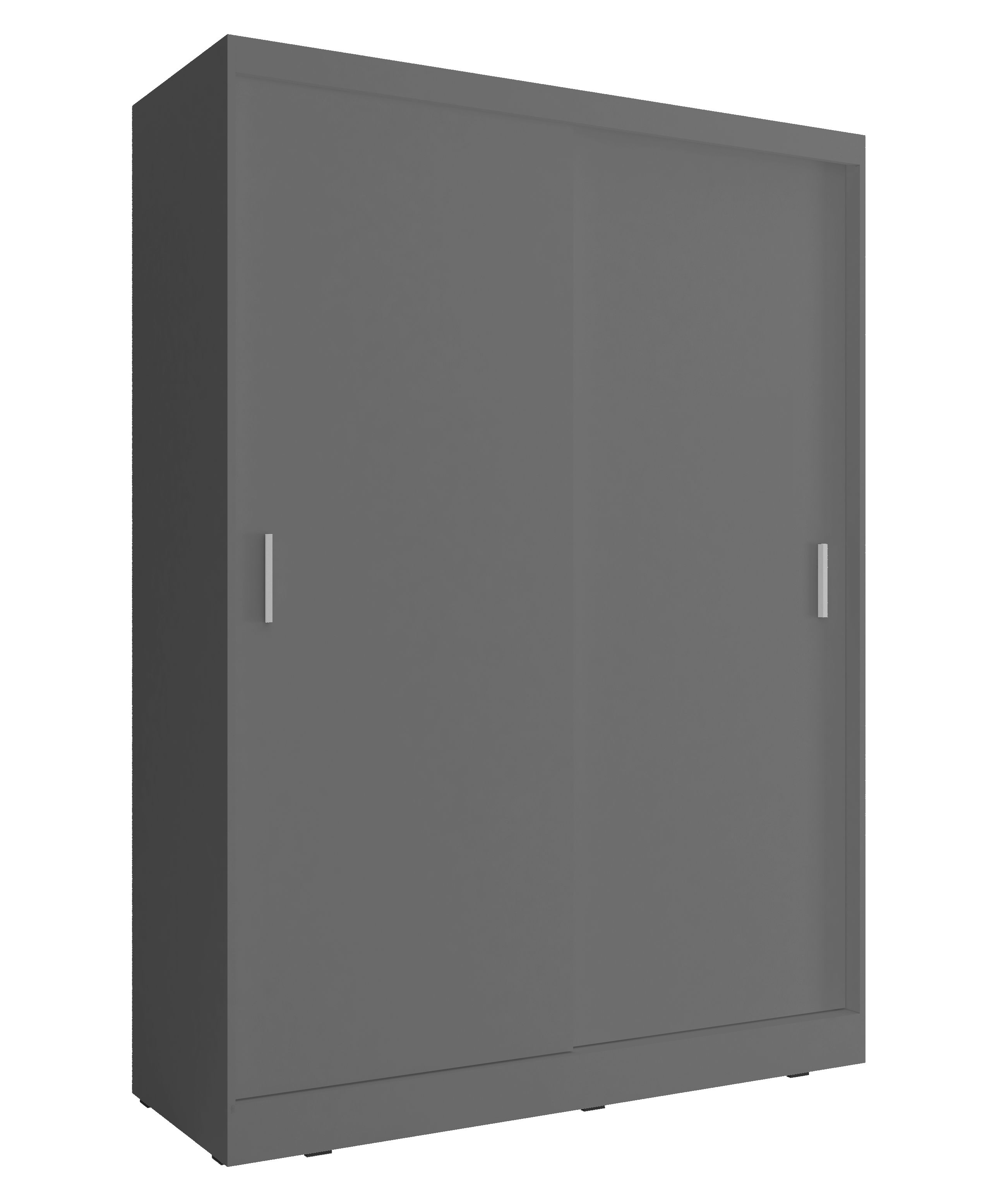 kleiderschrank grau matt - kuba a1 - 130 cm - moeblo