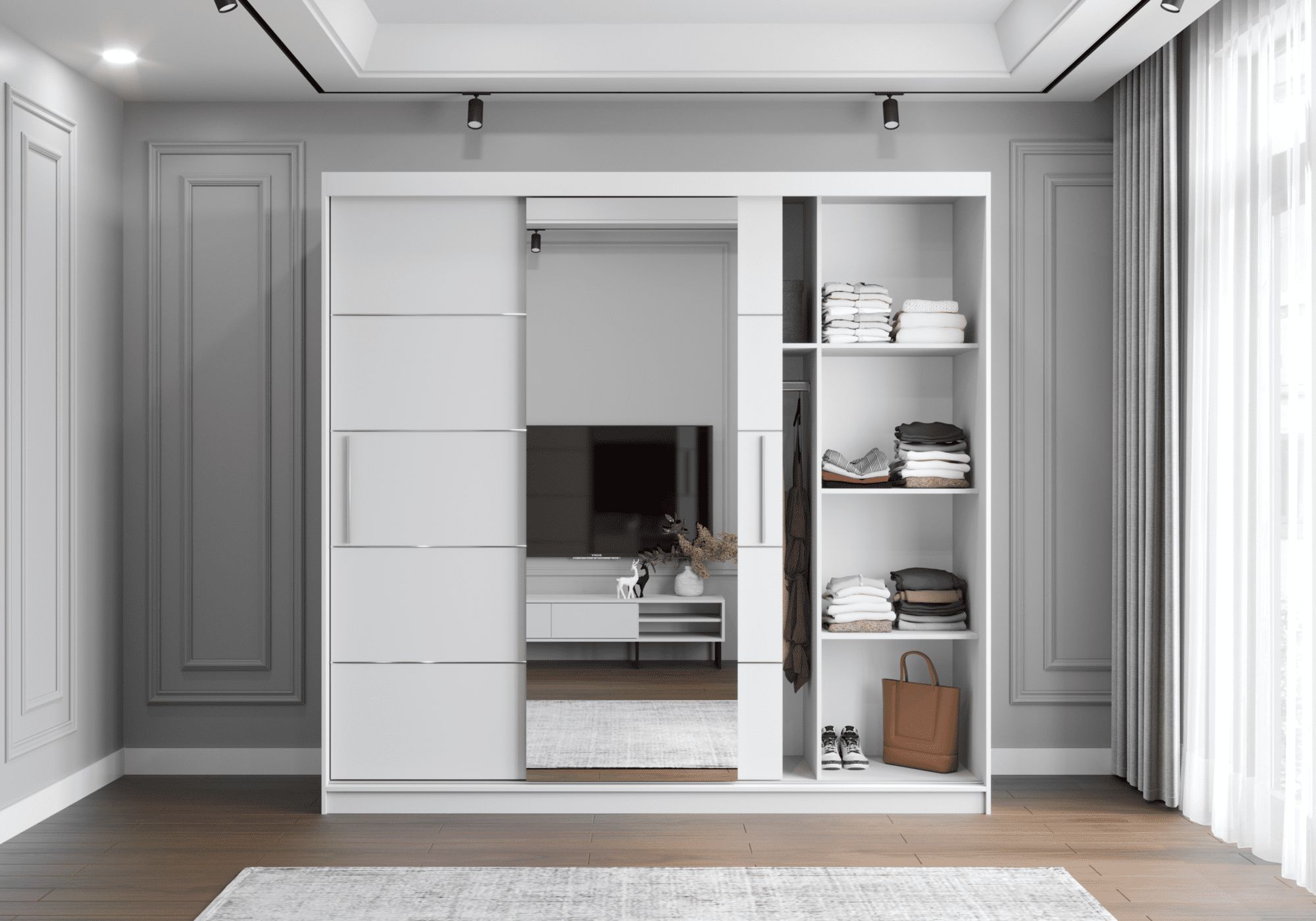 Kleiderschrank Schwebetürenschrank ELBA - 250