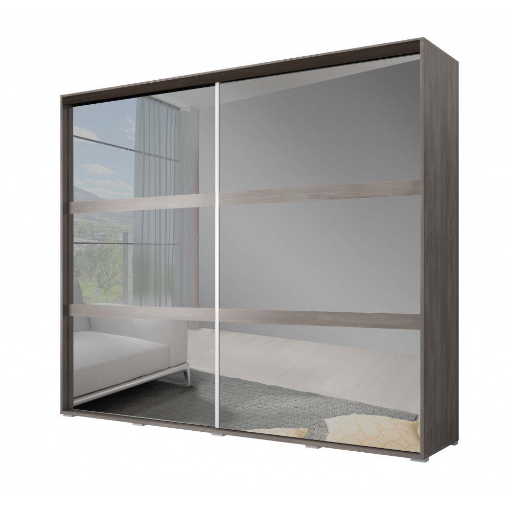 kleiderschrank schwebetürenschrank k004 mit spiegel - 230 mit spiegel